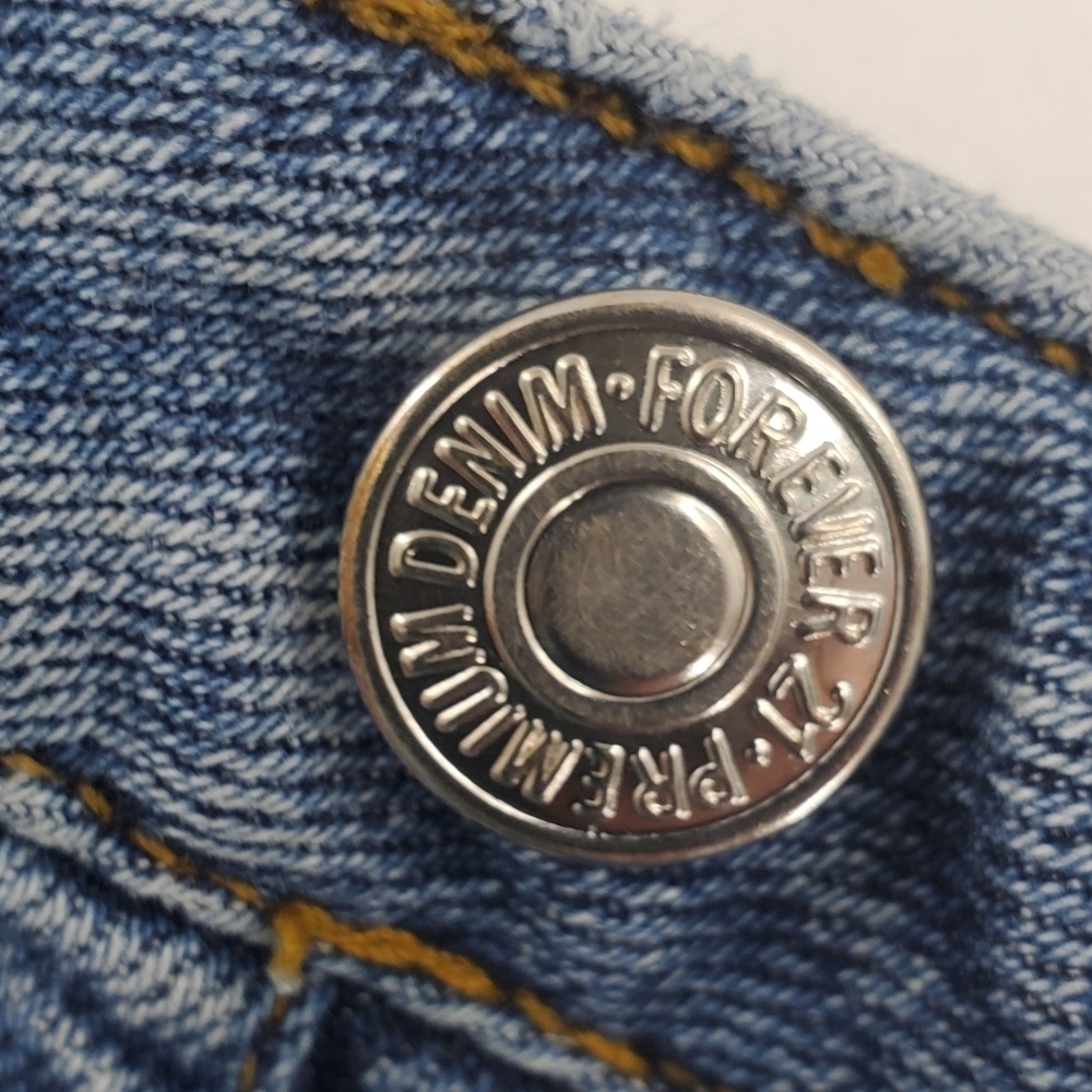 Forever 21 high waist button fly cotton distressed jeans 30 - Picture 15 of 16